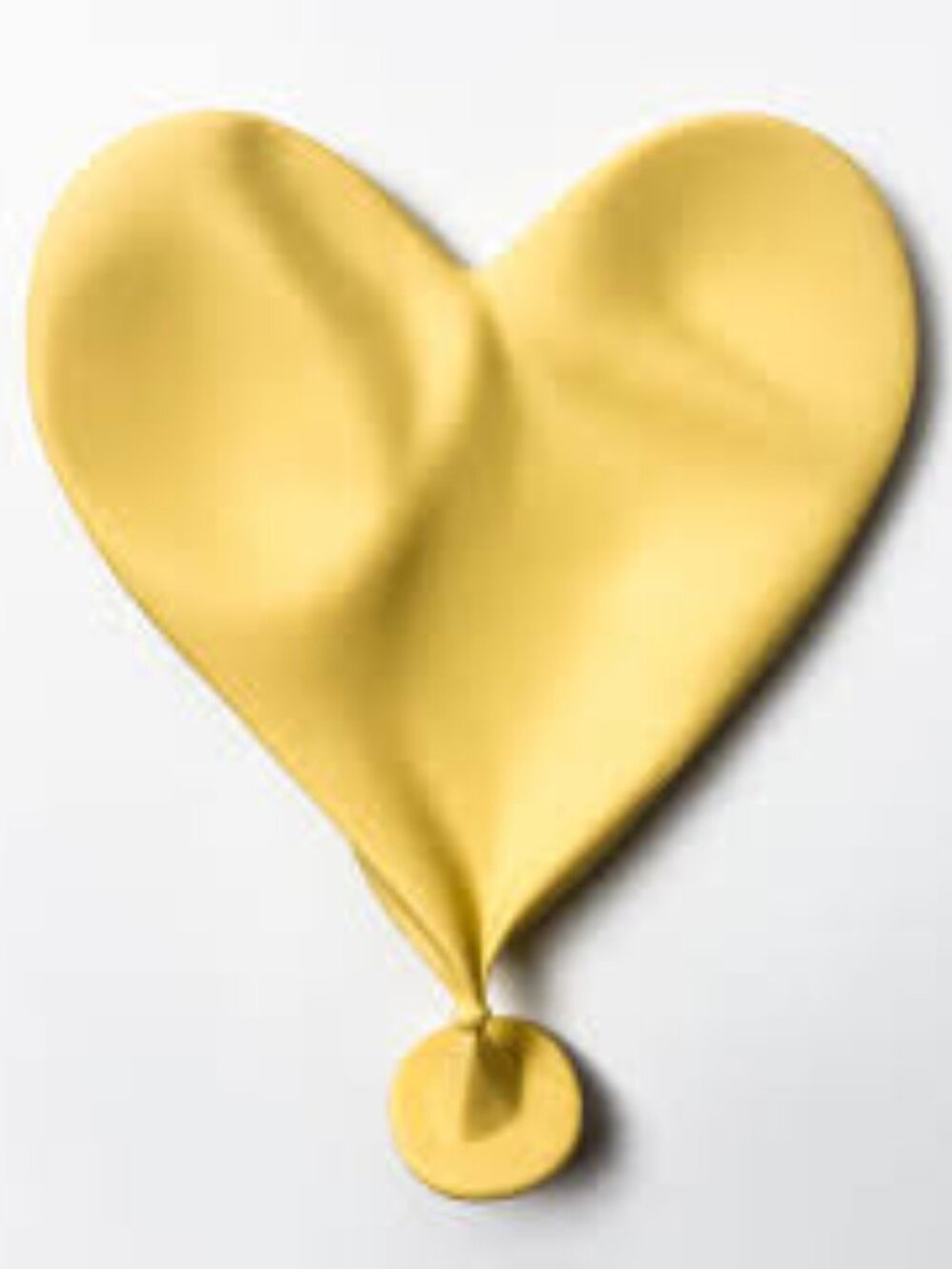 CJ Hendry | Deflated Heart Balloon Sculpture (Yellow), 2026